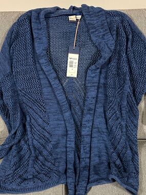 Roxy Open-Front Navy Blue Knit Cardigan